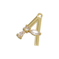 Wholesale Shiny Gold Letter Charm Brass 26 English Letter Zircon Pendant for Jewelry Making