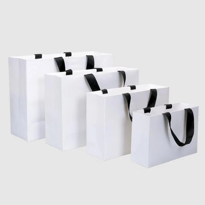Top Quality White Black Highest Thick Style Paper Gift Bag Kraft Paper Candy Box With Handle Wedding Birthday Party Gift Package