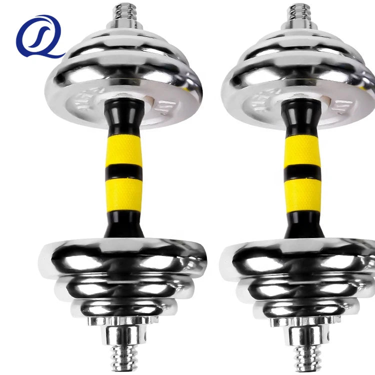 Adjustable Cast Iron Dumbbell Set 50kg/20kg Pair Commercial Use Durable Unisex Gym Equipment SQ Brand Custom Logo