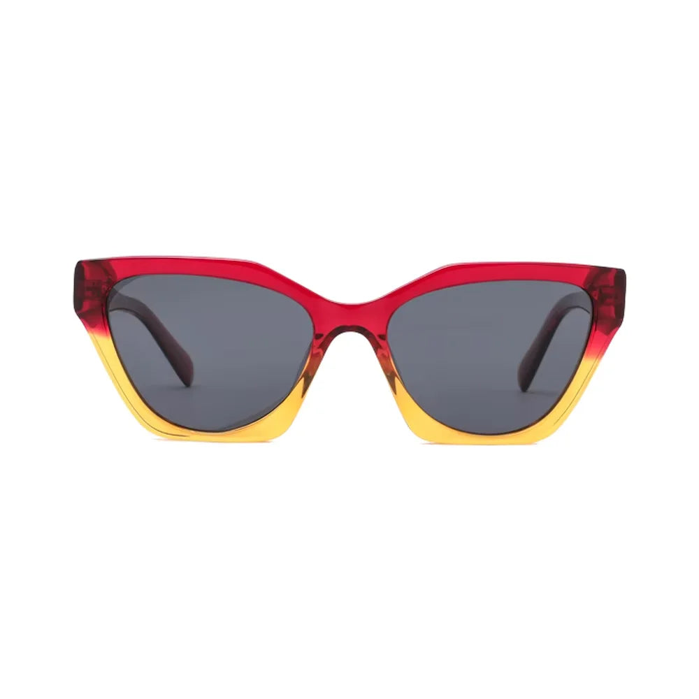 Unisex 2025 Fashion Cat Eye Sunglasses Red Frame Curved Design Polarized Lenses Comfortable UV Protection Classic Sunglasses