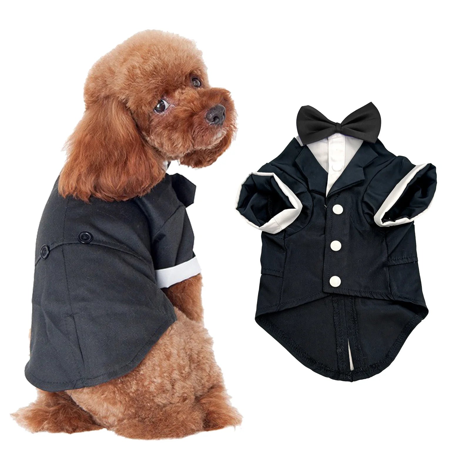 Wholesale Stocked Luxury Tuxedo Dog Wedding Suits Cake Toppers