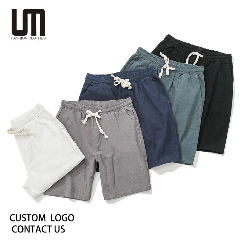 OEM Custom Logo Printed Summer Men Casual Comfortable Drawstring Breathable Plus Size Shorts