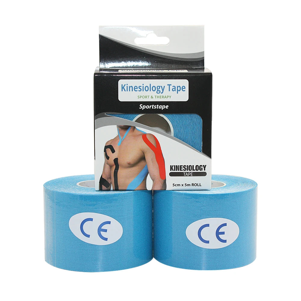 Ready Ship Kinesiology Tape 5CM 5M Sport Muscle Blue Hypoallergenic Cotton Waterproof 10CM Width Custom Print Pattern Custom