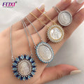 Wuzhou foxi Jeewlry Wholesale Religious Pendant Virgin Mary Color Cz White Shell Necklace