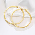 Exaggerated 18k Gold Plated Large Big Hoop Earrings Minimalist Stainless Steel C Shaped Huggie Earrings for Women Party Jewelry