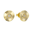 14K Gold Plated 925 Sterling Silver Stud Earrings Cute Design Cz Stone Vintage Round Flower Shape Stud Earrings