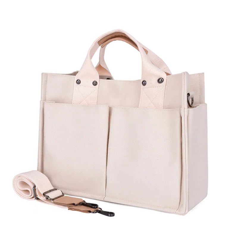 Cotton Canvas Tote Bags Blank Aesthetic Portable Women's New Fashion One Shoulder Handheld Tote Bag