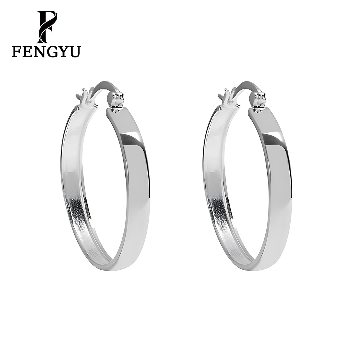 Minimalist Metallic Hoop Earrings for Women 925 Sterling Silver Fashion Clasp Earrings Custom Designer Fine Jewelry Wholesale