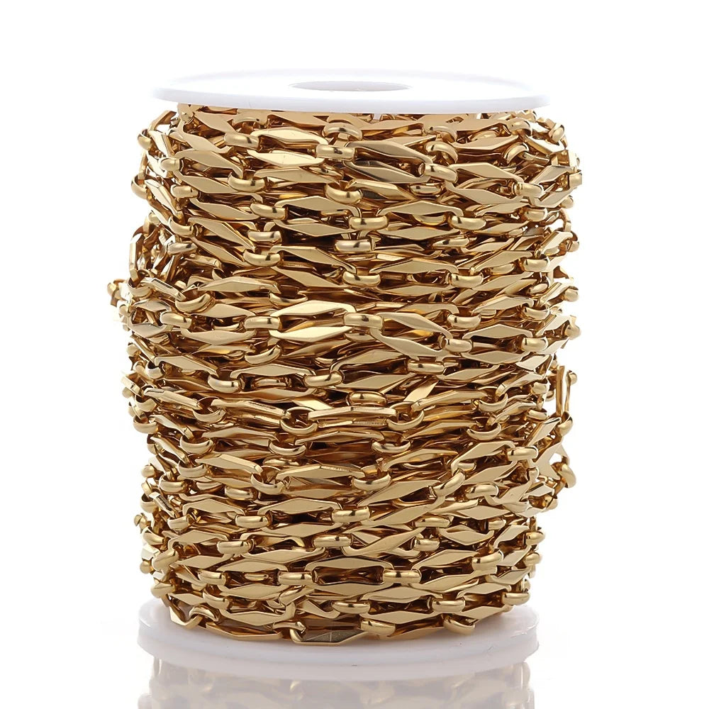 Wholesale Flat Bulk Chains DIY Jewelry Making Crafts Necklace Findings Handmade Supplies Accessories