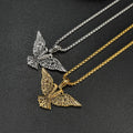 Jewelry Factory Stainless Steel Chain Necklace Two-headed Hawk Pendant 3D Punk Jewelry Rocky Titanium Sports Necklace