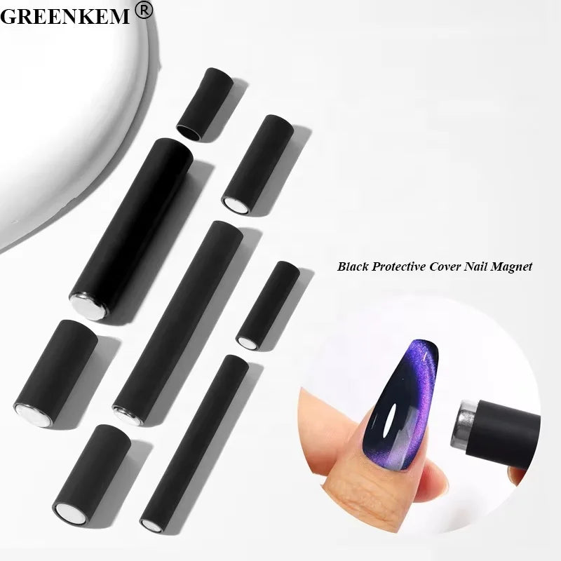 New Cat Eye Special Cylindrical Strong Magnet Black Protective Cover Magnet Nail Art Tool Cat Eye Polish Nail Magnet