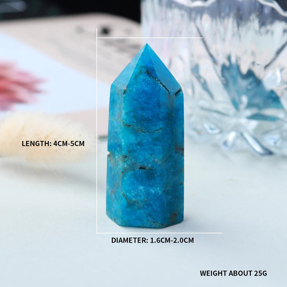 Single-Pointed Magic Wand for Reiki Chakra Meditation Apatite Crystal Hexagonal Home Decor Polished Natural Stone Love Feng Shui
