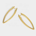 Children's Trendy 18K Gold Plated Stud Irregular Pattern V-Shaped Inlay Gradient Pearl for Anniversary Factory Wholesale