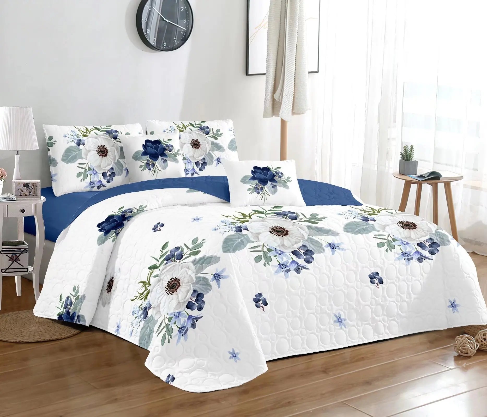 2022 New Design Floral Plaid Quilt Set Queen and King Size Microfiber Quilted Blankets Home Use Bedspreads