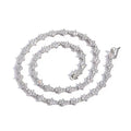 Shimmering Honeycomb Chain Necklace: 3mm Tennis Chain Fashion Jewelry in Brass 18K Gold Plated with 3A CZ Embellishments