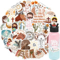 50PCS Boho Style God Save Christ Letter Jesus Christian Motivational Bible Verse Sticker