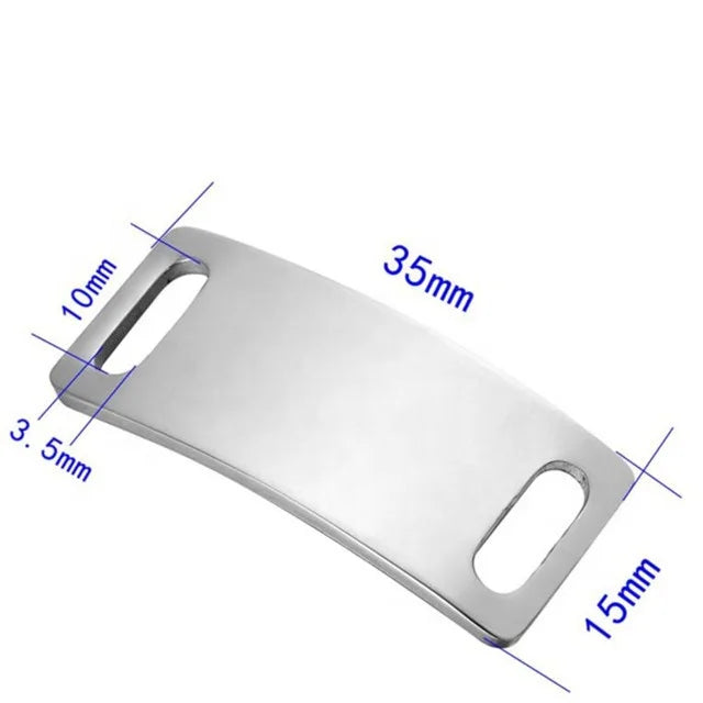 Aceon Custom Engraved Curved Two Holes Stainless Steel Pet ID Tags Dog Collar Name Phone Number Slide Collar Tag Metal Crafts