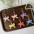 Handmade Bohemian Ins Macrame Flower Keychain Plush Daisy Crochet Pendant Bag Charm Anime Pig Woven Woven Crochet Key Chain