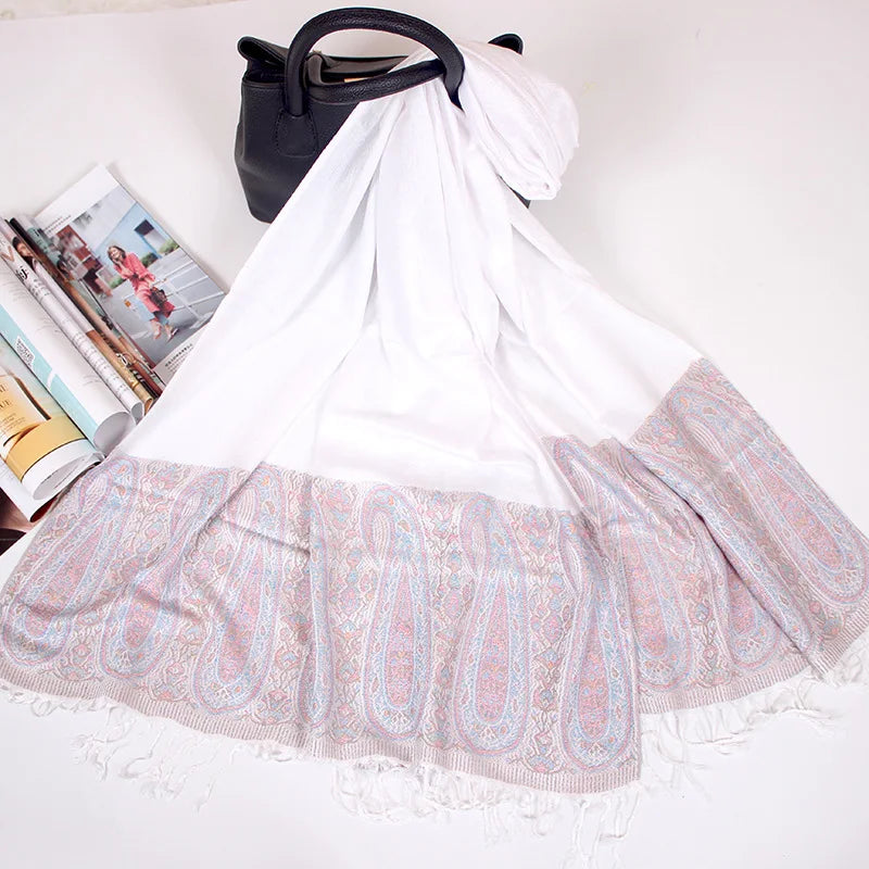 New Arrival Multi-color Cashmere Scarf for Women Winter Warm Tassels Pashmina Shawl Scarf Fashion Scarves