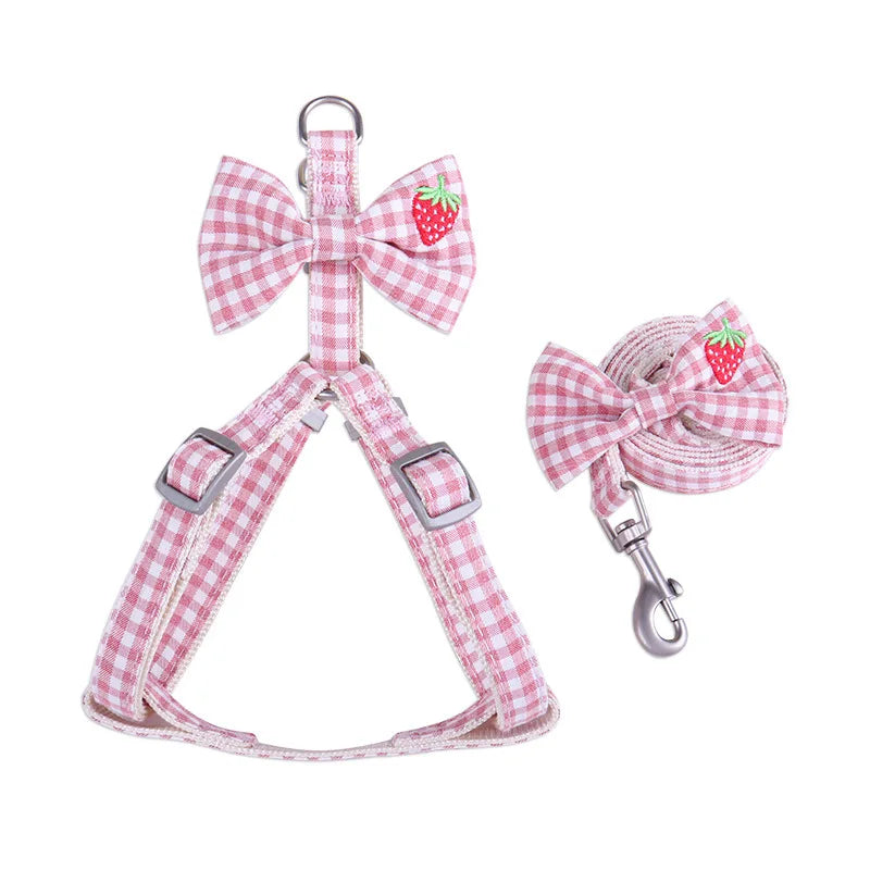 OEM/ODM Customizable Nylon Pet Accessories Fashionable Adjustable Dog Harness Leash Chest Strap Vest Lead Walking Rope
