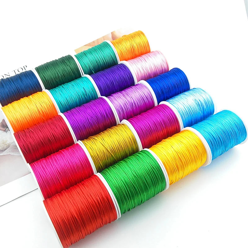 Thick 1.5mm 100 Meter Strong Polyester Cord Line Nylon Cords Bracelets String Chinese Knot Cord Silk JewelLery