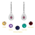 OL0853 Abiding Fine Jewelry Custom Multi Colored  Natural Gemstone Optional 925 Sterling Silver Pear Cut Stone Drop Earrings
