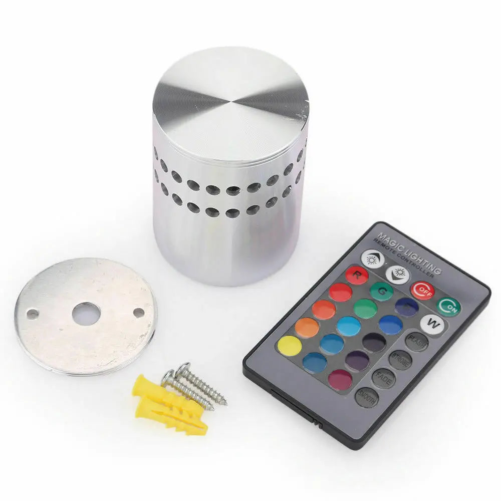 3W RGB LED Wall Light Spiral Lamp Remote Fixture Sconce for Home KTV Disco Bar Decor