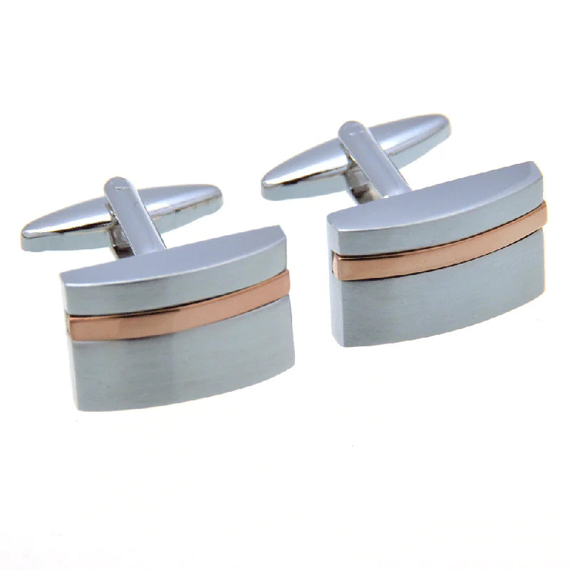 Wholesale Rectangular Simple Elegant Cufflinks Custom Mens Suit Shirt Fashion Accessory Wedding Tuxedo Trendy Jewelry Gift Set