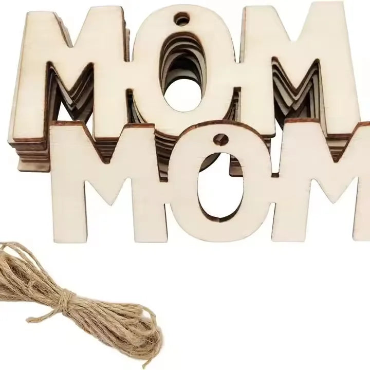 Wooden Mother's Day Pendant Mother's Day Hanging Sign Plaque Wooden Decorative Crafts Home Ornament Customizable