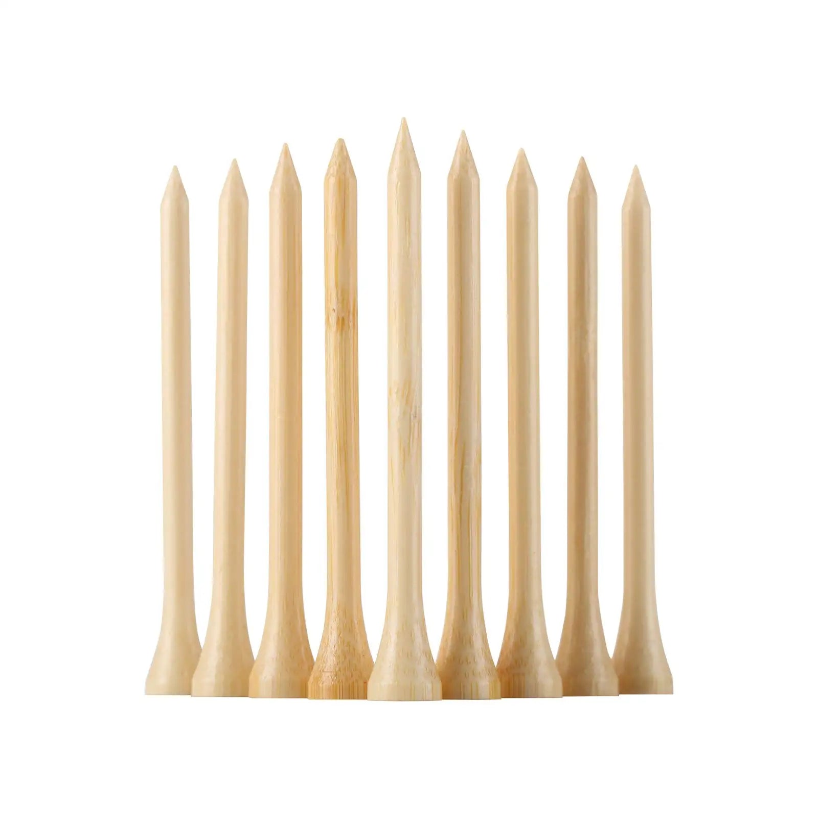 Durable 3-1/4 Inch Bamboo Golf Tees Environmentally Friendly Biodegradable Material Reduce Friction Side Spin for More Stable