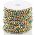 Fashion No Tarnish Stainless Steel Drop Colorized Enamel Beaded Twist Chain for DIY Jewelry Accessories