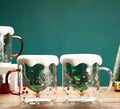 Borosilicate Glass Christmas Gifts Mugs Double Wall Glass Christmas Tree Design Drinking Cups