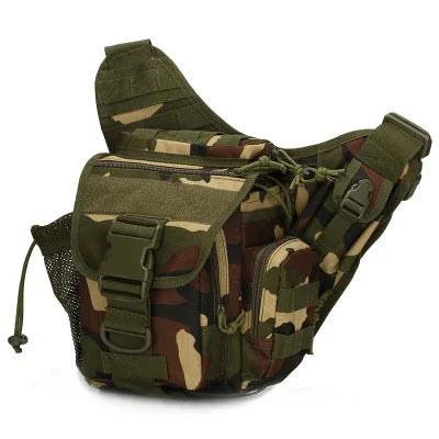 800D Waterproof Unilateral Tactics Satchel Women's Oxford Shoulder Backpack with Chest Pack and Shoulder Belt for Tourism