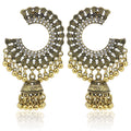 Fashion Traditional Indian Hobemian Boho Silver Jhumka Earring Design Brass Earrings Women Jewelry Earrings