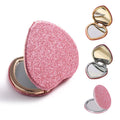 Wholesale Double Sided  Folding Mini Vanity Mirrors Heart Shape Small Hand Makeup Pocket Mirror