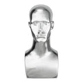Chromed Headband Display Head Shiny Gold Stand Abs Plastic Wig Mannequin Head