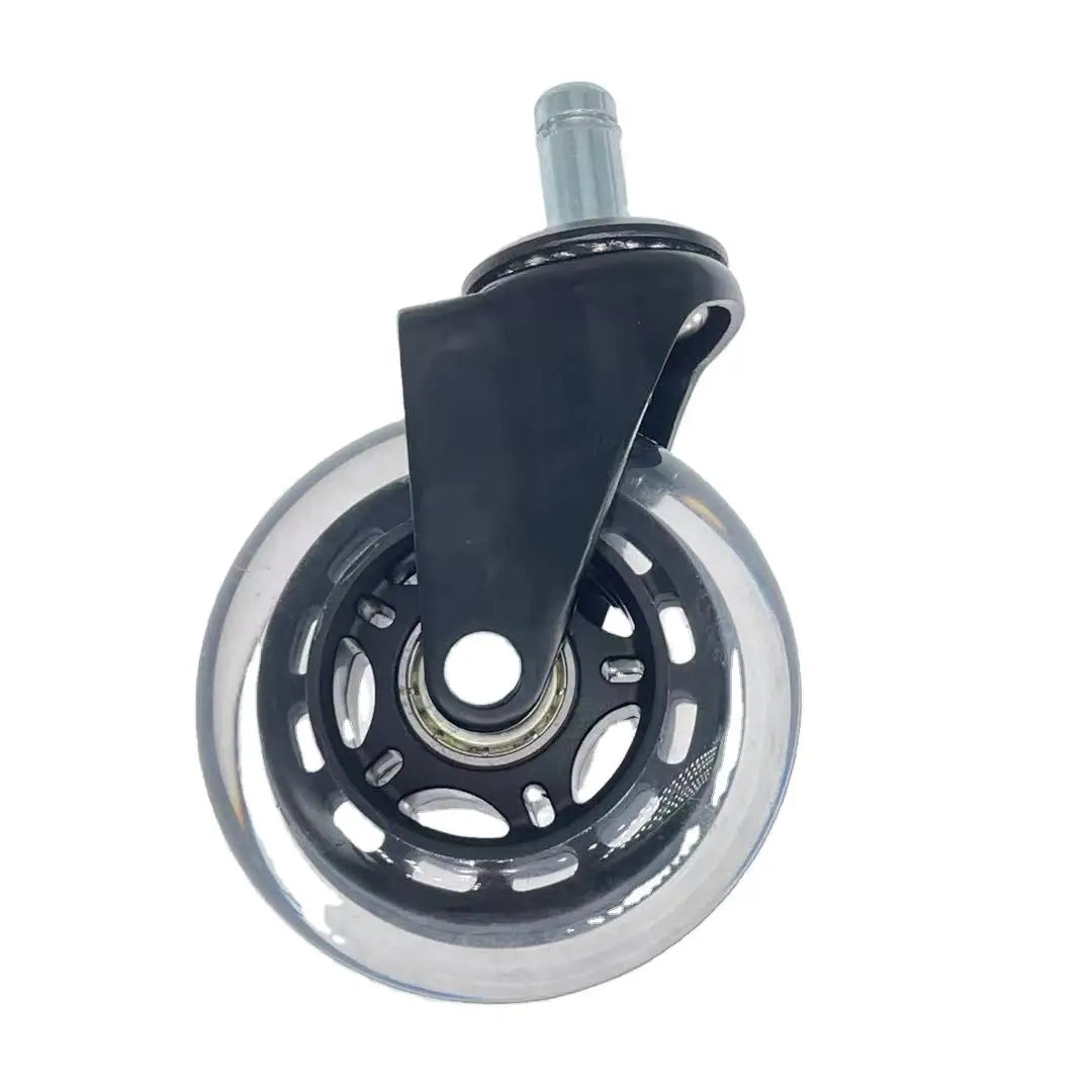 Universal 11*22mm Wheel 3" Insert Stem Transparent PU Caster Wheel for Office Chair