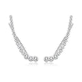 Women's Fashion 925 Sterling Silver Crystal Wing Stud Earrings with Diamond for Girls-Fine Jewelry