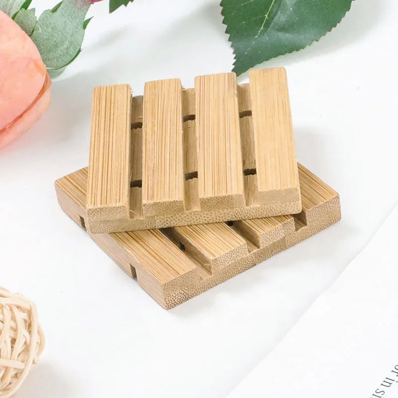 Eco Friendly Soaps Storage Container Organic Bamboo Box Soap Holder Tray Layer Plate Bamboo Soap Dish