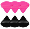 6pcs Pack Black Triangle Puff Custom Mix Color Package Velour Cosmetic Foundation Makeup Sponges Blender Face Soft Triangle Puff