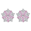 SC Korean Sweet Zircon Cherry Blossoms Earrings 2022 Bridal Earrings S925 Silver Needle Pink Crystal Flower Stud Earrings Women