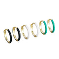 Hot Selling Women's Sterling Silver Circle Hoop Earrings Multi-Color Resin Enamel Gold & Rhodium Plated Ready Ship for Weddings