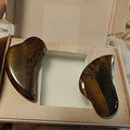 Huiying Wholesale Natural Tiger Eye Stone Body Gua Sha Board Bian Stone Massager Scraping Tool for Face and Body Relaxation