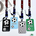 Hot Selling Football Design Anti-Lost Eco-Friendly Durable Polyester Personalized Silk Screen Printed Phone Lanyards ID Badge