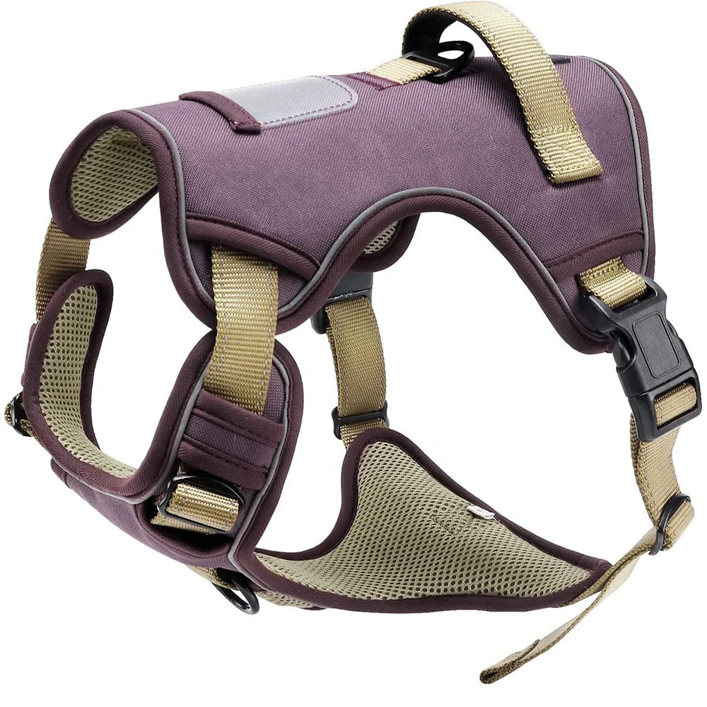 Reflective Soft Breathable Fashion Nylon Polyester Dog Vest Easy Control Handle Dog Harness Adjustable Size No Pull