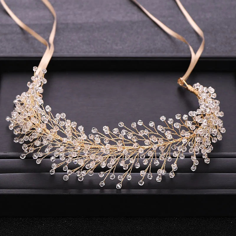 Luxury Bridal Headband New Design Handmade Rhinestone Headband Crown Wedding Hair Accessories for Women