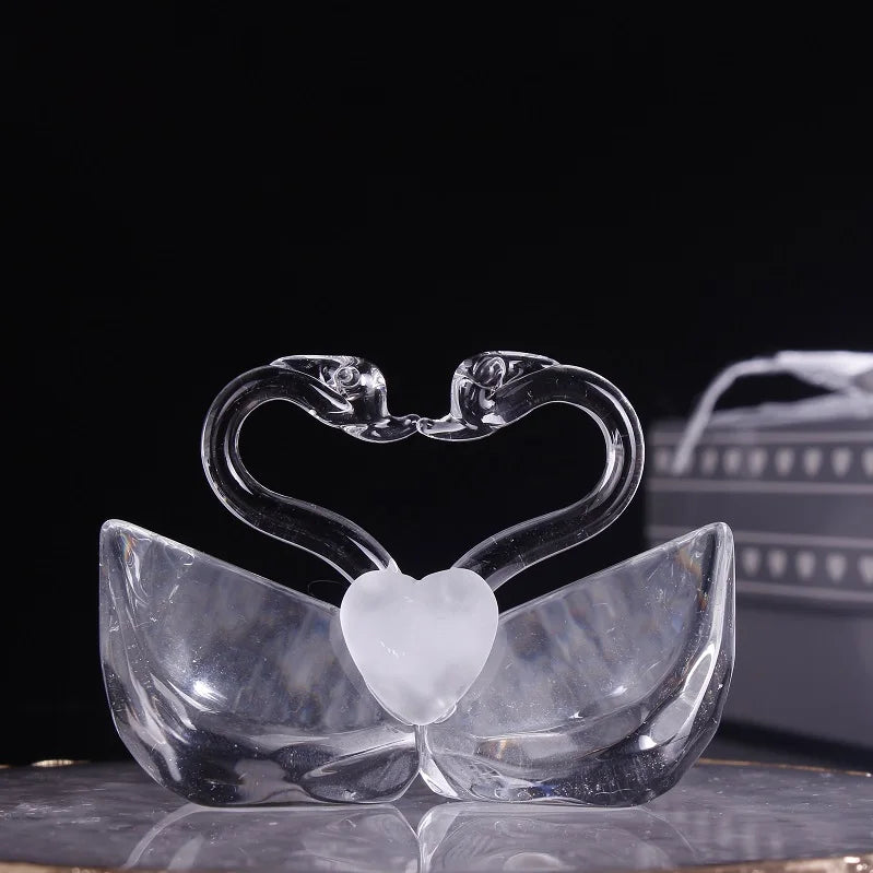 Beautiful Crystal Glass Clear Swan Wedding Anniversary Souvenir Crystal Wedding Gifts for Guests