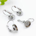 French Hook Welded Stainless Steel Earring Clip Bezel Setting Car Basin Luminous Gemstone Jewelry Findings Components