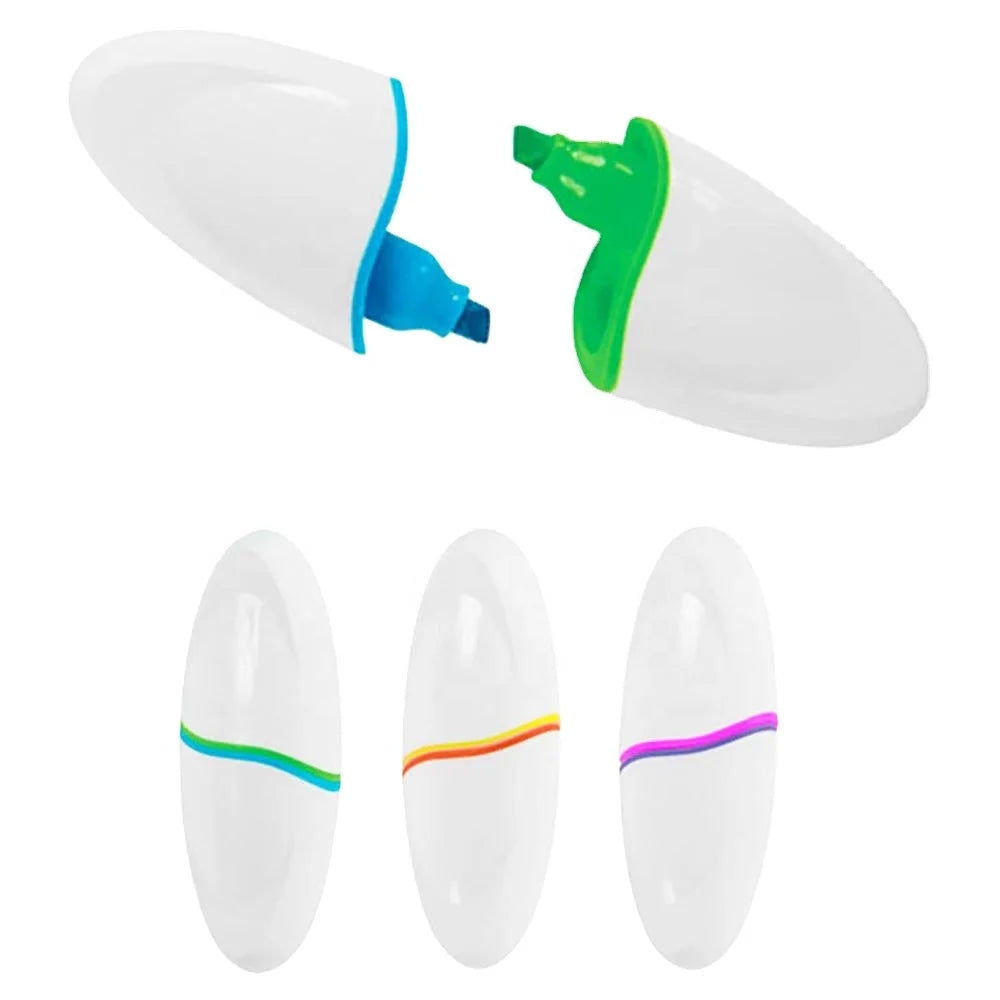 Wholesale New Arrival Promotional Gifts 2 Color Combined Oval Highlighter Stationery Pen Good for Custom Logo HL007