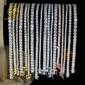 ZuanfoJewelry Luxury Custom 3/4/5mm 14k Gold Plated VVS Lab Grown/ Moissanite Diamond Fashion Jewelry  Tennis Chain Bracelet